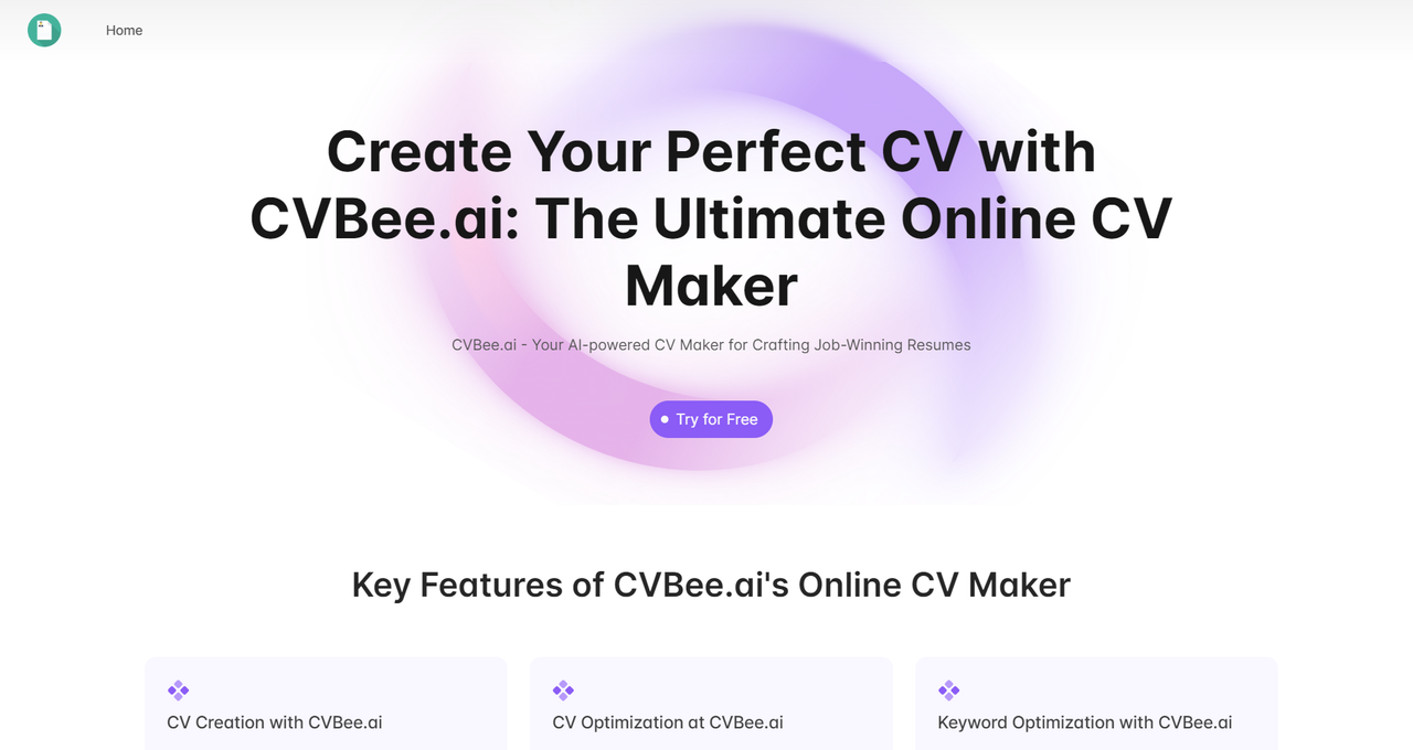 CVBee.ai：免费的在线 AI 简历生成器